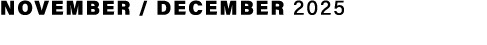 NOVEMBER / December 2025