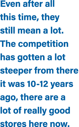 Even after all this time, they still mean a lot. The competition has gotten a lot steeper from there it was 10 12 yea...