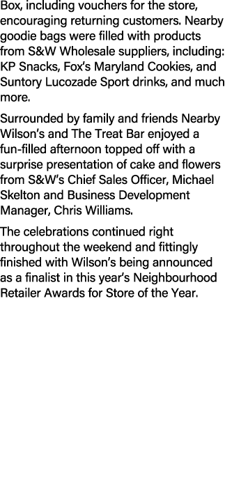 Box, including vouchers for the store, encouraging returning customers. Nearby goodie bags were filled with products ...