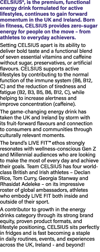 CELSIUS®, is the premium, functional energy drink formulated for active lifestyles, continues to gain forward momentu...