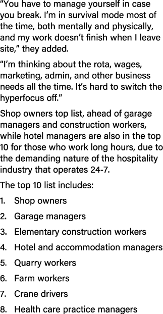 “You have to manage yourself in case you break. I’m in survival mode most of the time, both mentally and physically, ...