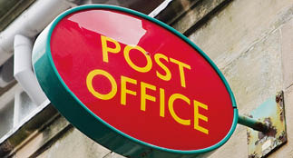 Post Office sign on the wall