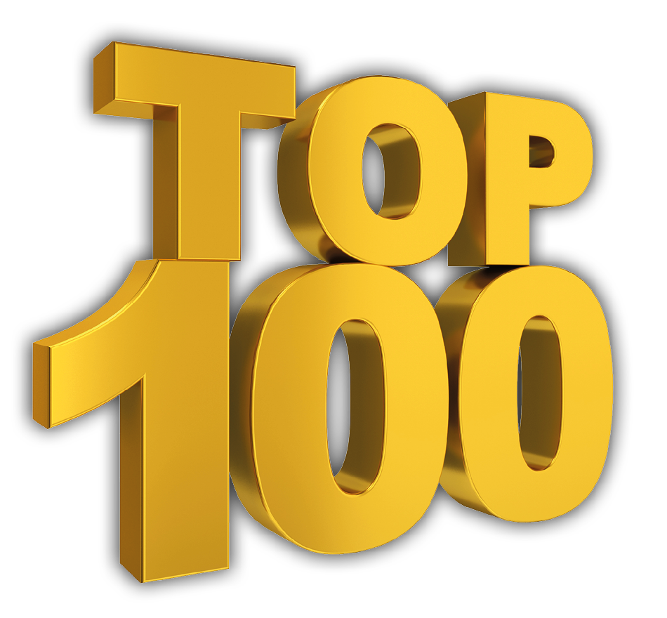 Top hundred. 3d illustration on white background 