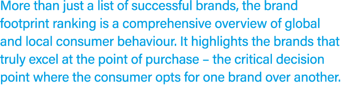 More than just a list of successful brands, the brand footprint ranking is a comprehensive overview of global and loc...