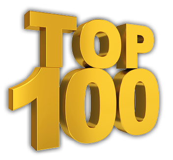 Top hundred. 3d illustration on white background 