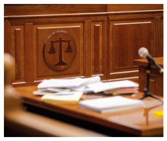 Balance sign in court room