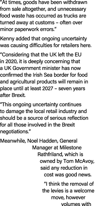 “At times, goods have been withdrawn from sale altogether, and unnecessary food waste has occurred as trucks are turn...