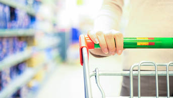 Woman shopping at the supermarket