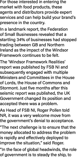 For those interested in entering the market with food products, these agents and distributors provide expert services...