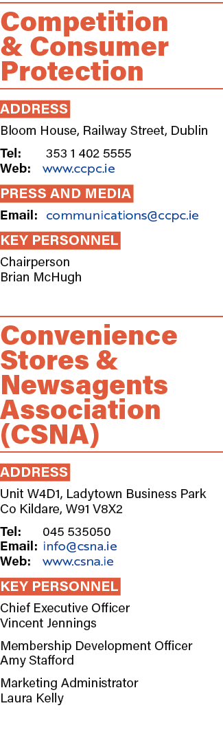 Competition & Consumer Protection ADDRESS Bloom House, Railway Street, Dublin Tel: 353 1 402 5555 Web: www.ccpc.ie PR...