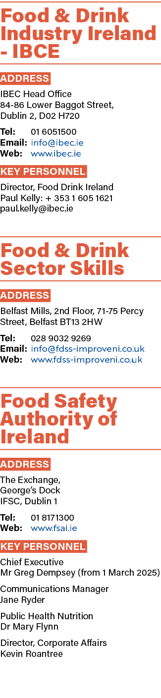 Food & Drink Industry Ireland IBCE ADDRESS IBEC Head Office 84 86 Lower Baggot Street, Dublin 2, D02 H720 Tel: 01 605...
