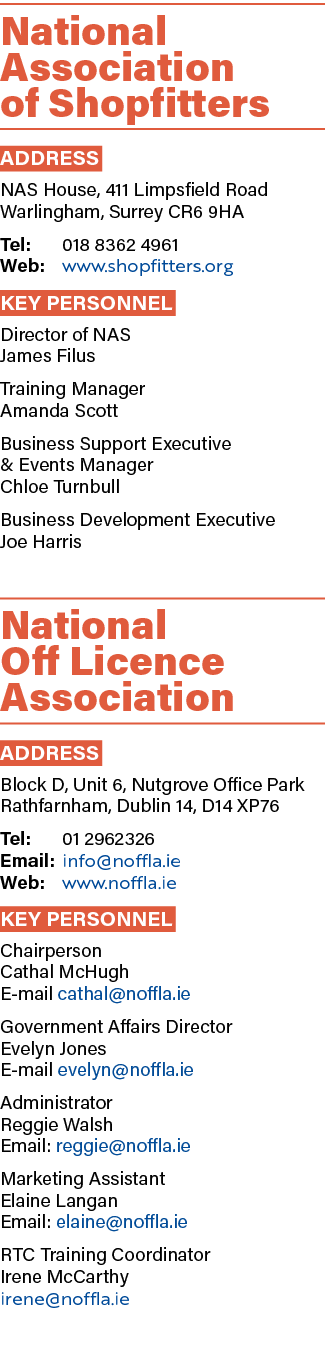 National Association of Shopfitters ADDRESS NAS House, 411 Limpsfield Road Warlingham, Surrey CR6 9HA Tel: 018 8362 4...
