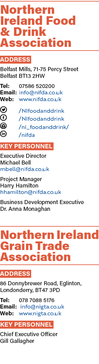 Northern Ireland Food & Drink Association ADDRESS Belfast Mills, 71 75 Percy Street Belfast BT13 2HW Tel: 07586 52020...