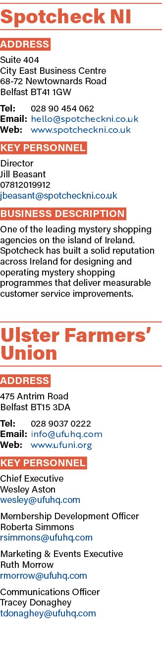 Spotcheck NI ADDRESS Suite 404 City East Business Centre 68 72 Newtownards Road Belfast BT41 1GW Tel: 028 90 454 062 ...