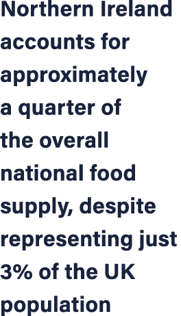 Northern Ireland accounts for approximately a quarter of the overall national food supply, despite representing just ...