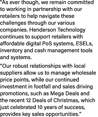 “As ever though, we remain committed to working in partnership with our retailers to help navigate these challenges t...