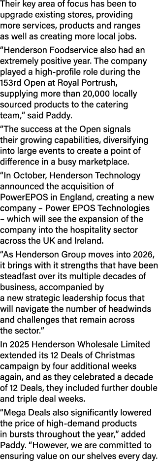 Their key area of focus has been to upgrade existing stores, providing more services, products and ranges as well as ...