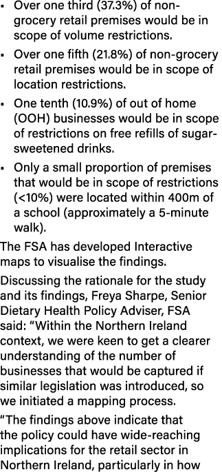 • Over one third (37.3%) of non grocery retail premises would be in scope of volume restrictions. • Over one fifth (2...