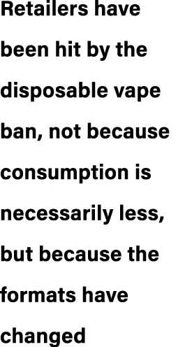 Retailers have been hit by the disposable vape ban, not because consumption is necessarily less, but because the form...