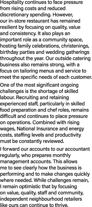 Hospitality continues to face pressure from rising costs and reduced discretionary spending. However, our in store re...