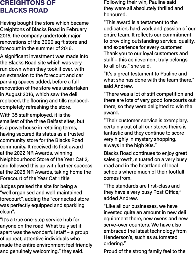 Creightons of BLACKS ROAD Having bought the store which became Creightons of Blacks Road in February 2015, the compan...