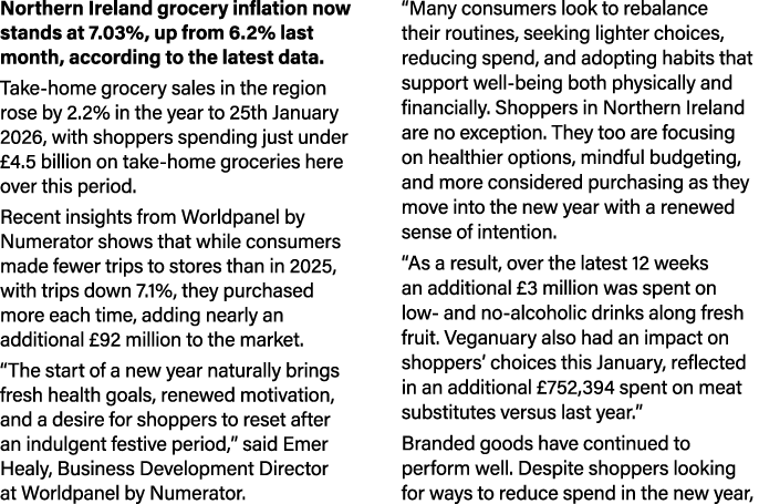 Northern Ireland grocery inflation now stands at 7.03%, up from 6.2% last month, according to the latest data. Take h...