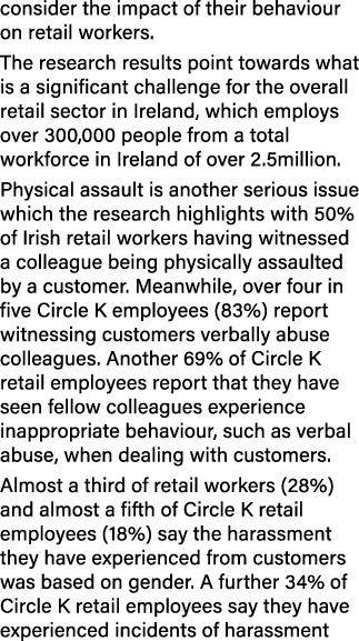 consider the impact of their behaviour on retail workers. The research results point towards what is a significant ch...
