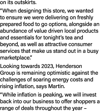 on its outskirts. “When designing this store, we wanted to ensure we were delivering on freshly prepared food to go o...