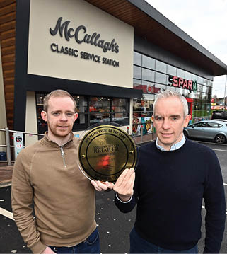 Tuesday 22nd November 2022 Terry and Jonathan McCullagh at McCullagh’s Classic store feature for NI Retailer of the Year at the Northern Ireland’s Neighbourhood Retailer at Omagh, Co. Tyrone. Pictures Oliver McVeigh