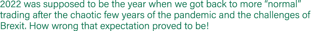 2022 was supposed to be the year when we got back to more “normal” trading after the chaotic few years of the pandemi...