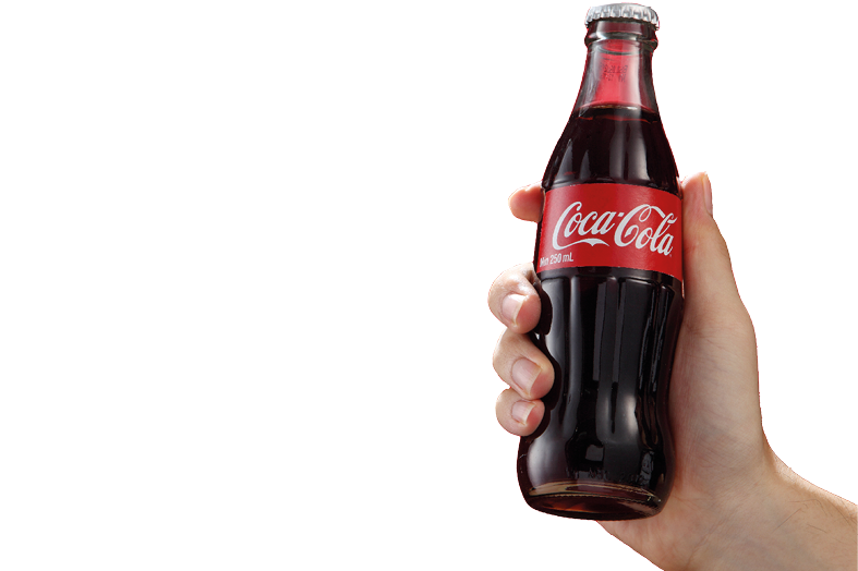 Kuala Lumpur,Malaysia 11th July 2016, Hand hold a bottle Coca-Cola on red background. Coca Cola drinks are produced and manufactured by The Coca-Cola Company.