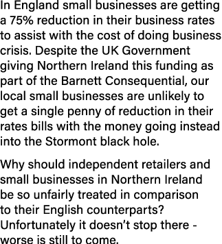 In England small businesses are getting a 75% reduction in their business rates to assist with the cost of doing busi...