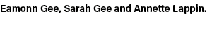 Eamonn Gee, Sarah Gee and Annette Lappin. 