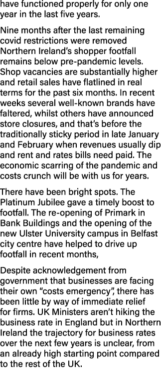 have functioned properly for only one year in the last five years. Nine months after the last remaining covid restric...