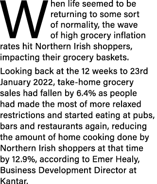 When life seemed to be returning to some sort of normality, the wave of high grocery inflation rates hit Northern Iri...