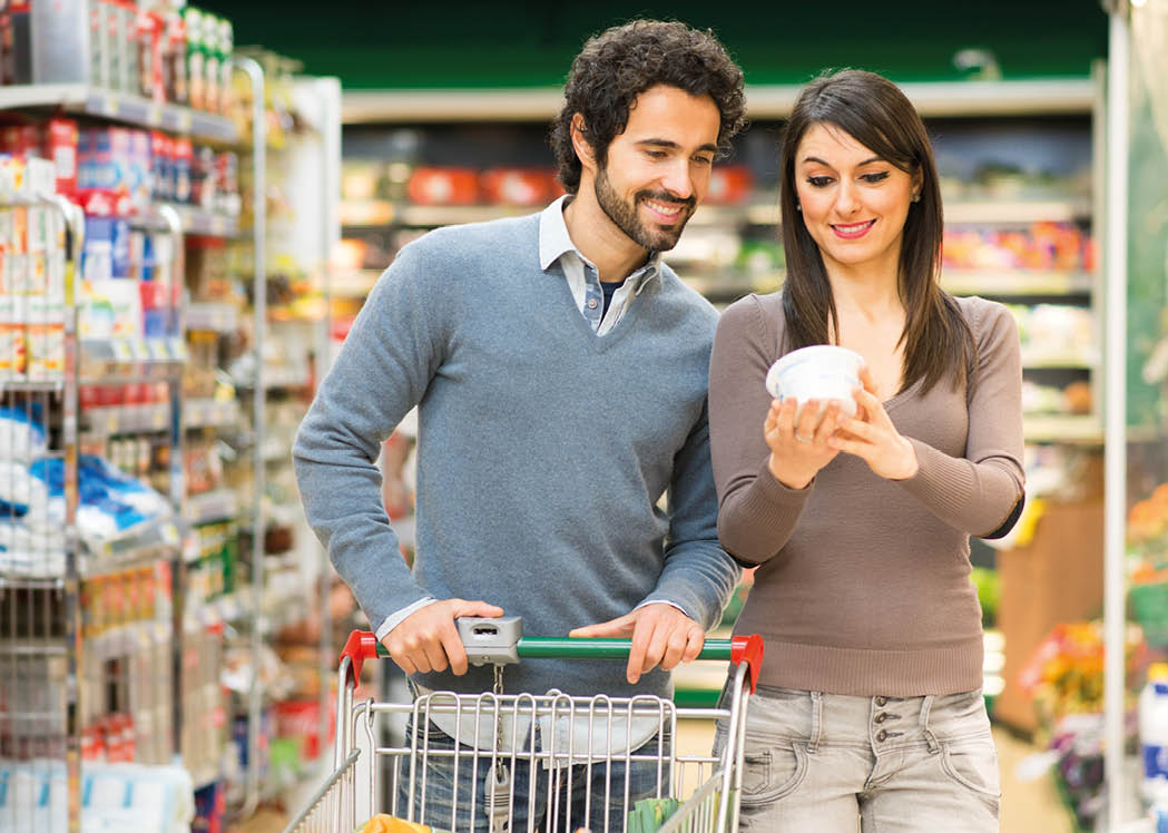 Young couple shopping in a supermarket