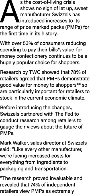 As the cost of living crisis shows no sign of let up, sweet manufacturer Swizzels has introduced increases to its ran...