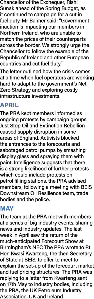 Chancellor of the Exchequer, Rishi Sunak ahead of the Spring Budget, as it continued to campaign for a cut in fuel du...