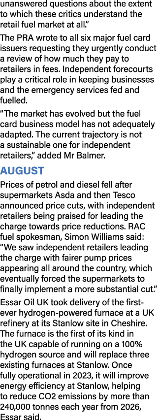 unanswered questions about the extent to which these critics understand the retail fuel market at all.” The PRA wrote...