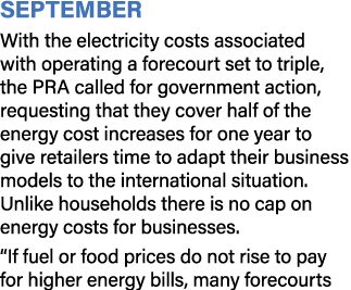 September With the electricity costs associated with operating a forecourt set to triple, the PRA called for governme...
