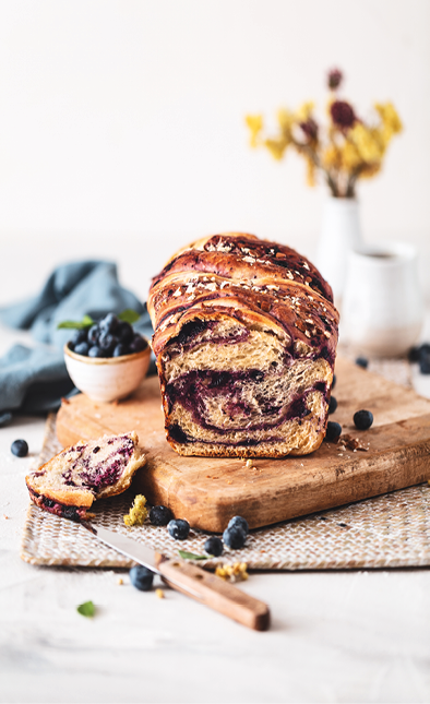 Vegan Blueberries Babka or Brioche Bread