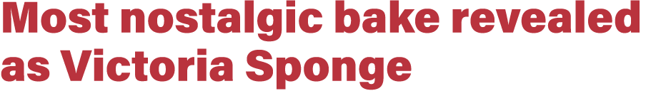 Most nostalgic bake revealed as Victoria Sponge