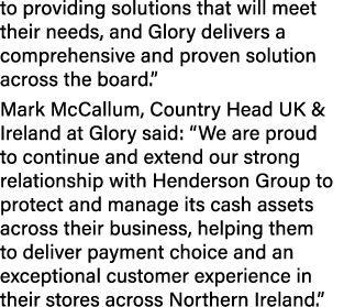 to providing solutions that will meet their needs, and Glory delivers a comprehensive and proven solution across the ...
