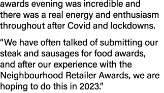 awards evening was incredible and there was a real energy and enthusiasm throughout after Covid and lockdowns. “We ha...