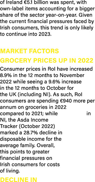of Ireland €5.1 billion was spent, with own label items accounting for a bigger share of the sector year on year. Giv...