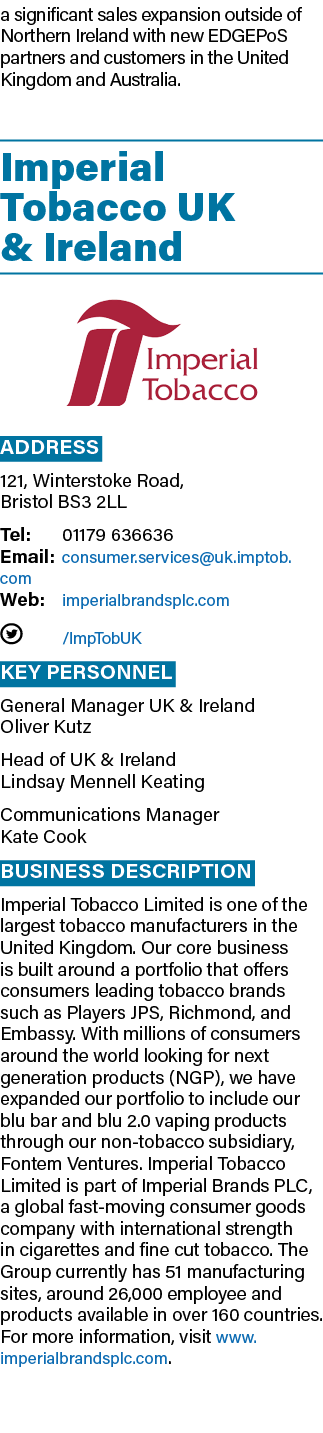 a significant sales expansion outside of Northern Ireland with new EDGEPoS partners and customers in the United Kingd...