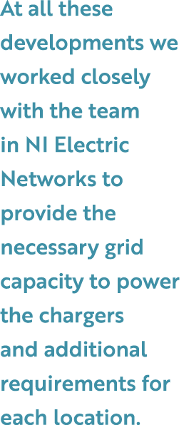 At all these developments we worked closely with the team in NI Electric Networks to provide the necessary grid capac...