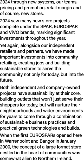2024 through new systems, our teams, pricing and promotion, retail margin and of course, new stores. 2024 saw many ne...