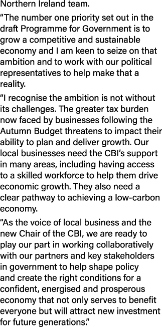 Northern Ireland team. “The number one priority set out in the draft Programme for Government is to grow a competitiv...