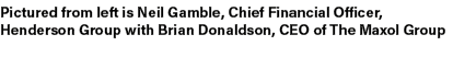 Pictured from left is Neil Gamble, Chief Financial Officer, Henderson Group with Brian Donaldson, CEO of The Maxol Group
